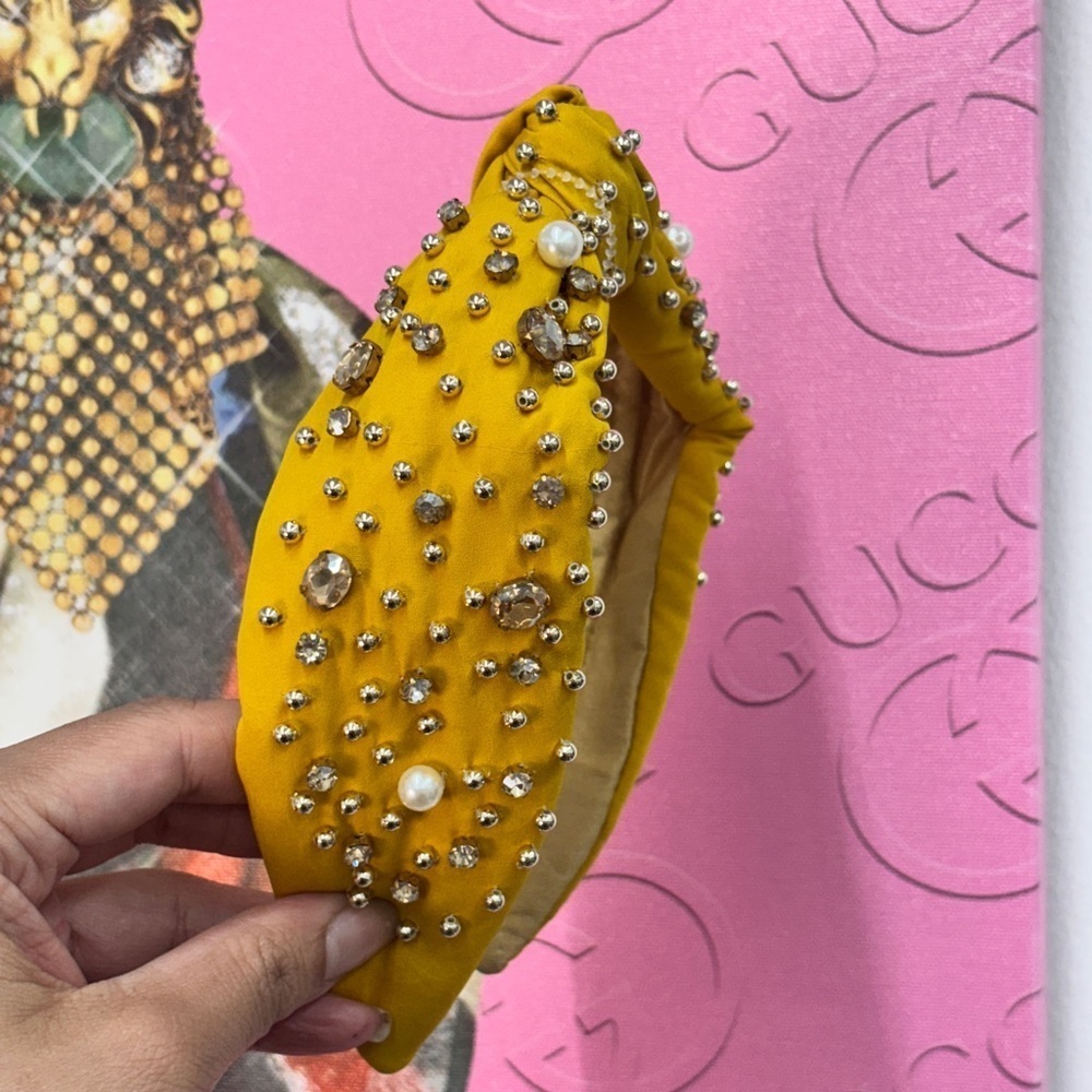 Yellow Rhinestone Hair Accessory